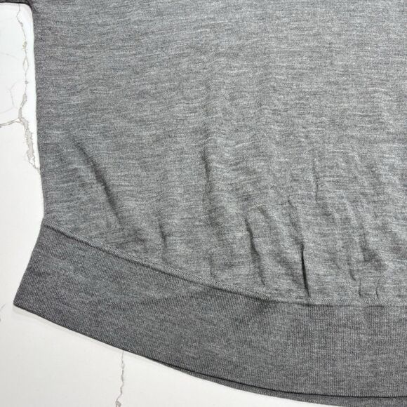 J. Crew Women's Dolman Sleeve Merino Wool Pullover 3/4 Sleeve Grey Sweater SZ M - Picture 6 of 16
